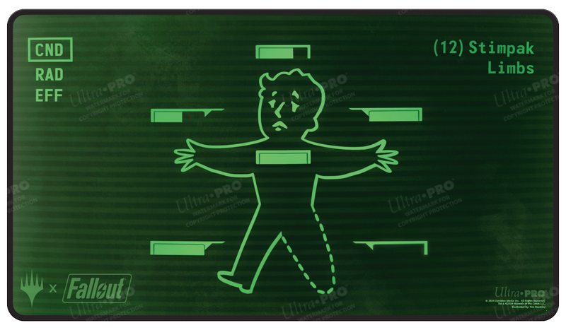 Fallout® Inventory Management Black Stitched Standard Gaming Playmat for Magic: The Gathering