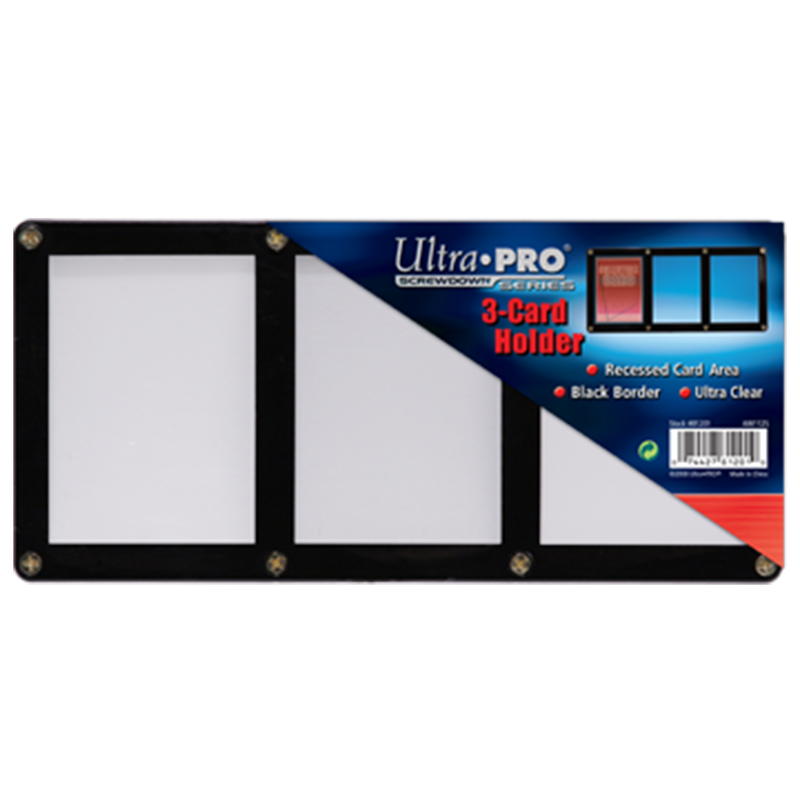3-Card Black Frame Screwdown Holder | Ultra PRO International