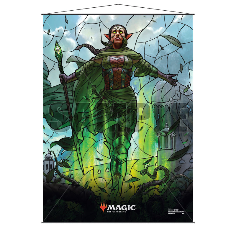 War of the Spark (WAR) Planeswalkers Nissa, Who Shakes the World Stained Glass Wall Scroll for Magic: The Gathering | Ultra PRO International