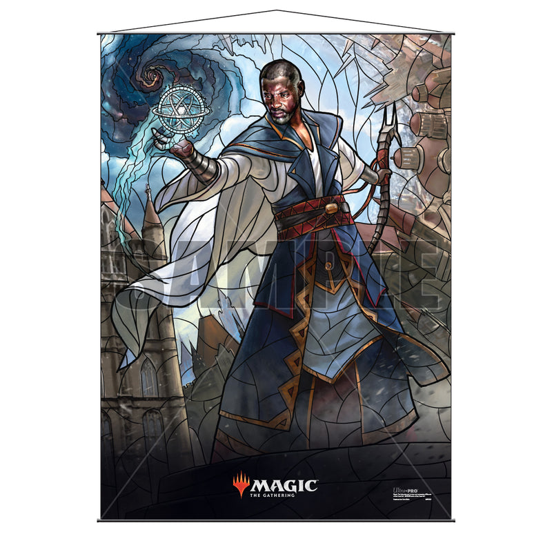 War of the Spark (WAR) Planeswalkers Teferi, Time Raveler Stained Glass Wall Scroll for Magic: The Gathering | Ultra PRO International