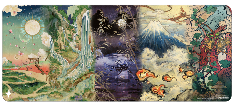 Kamigawa Neon Dynasty Land Compilation 6ft Table Playmat for Magic: The Gathering | Ultra PRO International