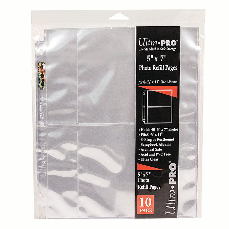 3-Hole Photo Pages (10ct) for 5" x 7" Prints | Ultra PRO International