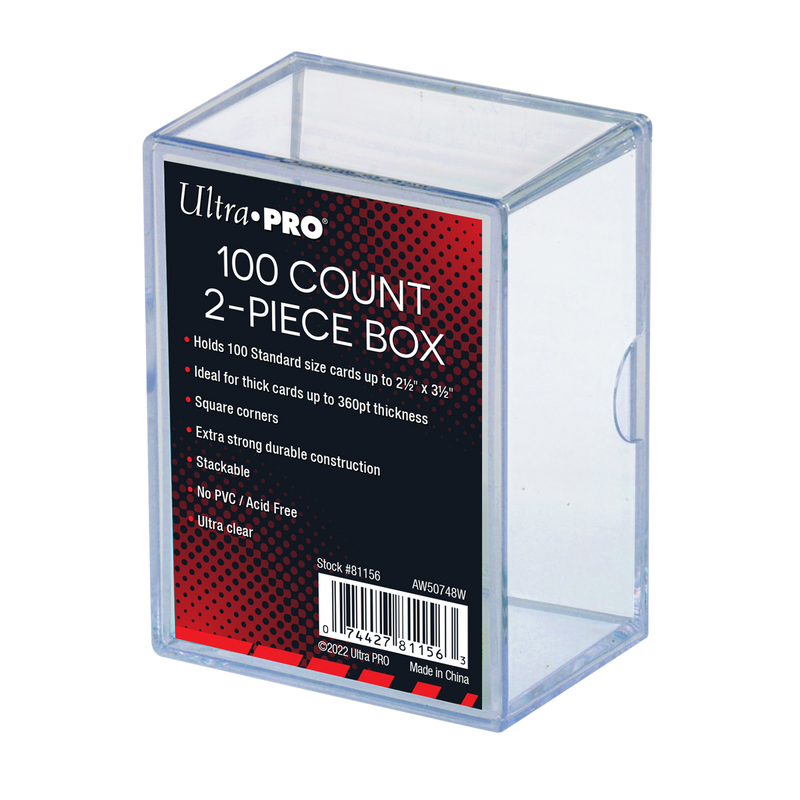 2-Piece 100-Count Clear Card Storage Box | Ultra PRO International