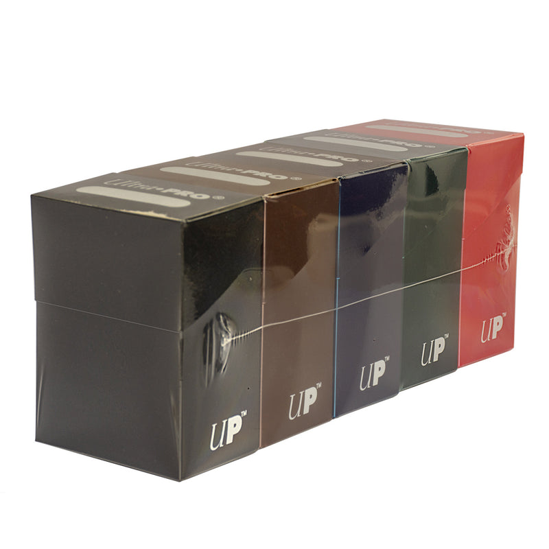 Ultra PRO 5 Dark Color Deck Box Bundle (Black, Blue, Brown, Green, Red) | Ultra PRO International